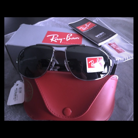 VINTAGE RAY-BAN GUNMETAL POLARIZED AVIATOR RB 3295 - Picture 1 of 16